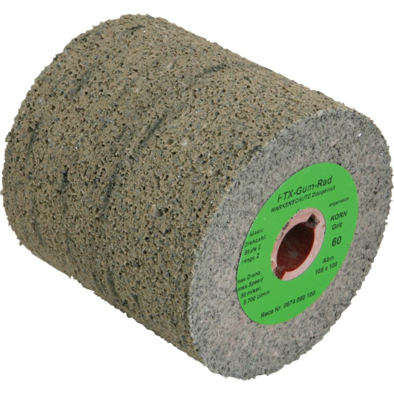 Rubber wheel sanding rollers, grain: 180, 100 x 100 mm