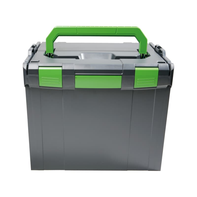 reca Boxx 374 plastic system case, graphite grey/green, 442 x 357 x 389 mm