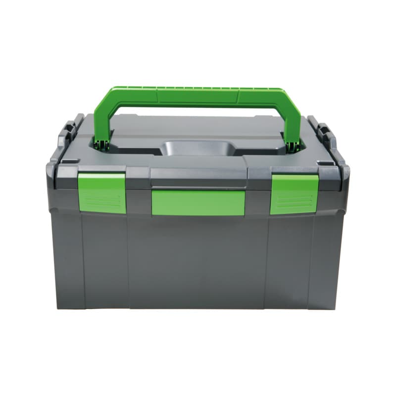 reca Boxx 238 plastic system case, graphite grey/green, 442 x 357 x 253 mm