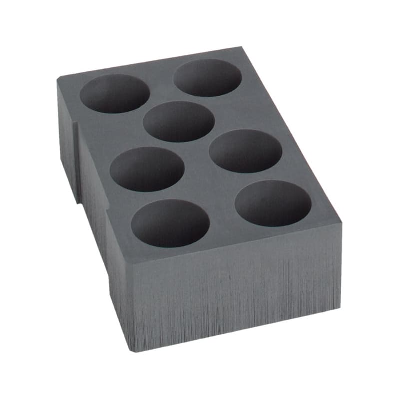 Insert for arecal and foam cans, 7 compartments, foam 295 x 190 x 95 mm