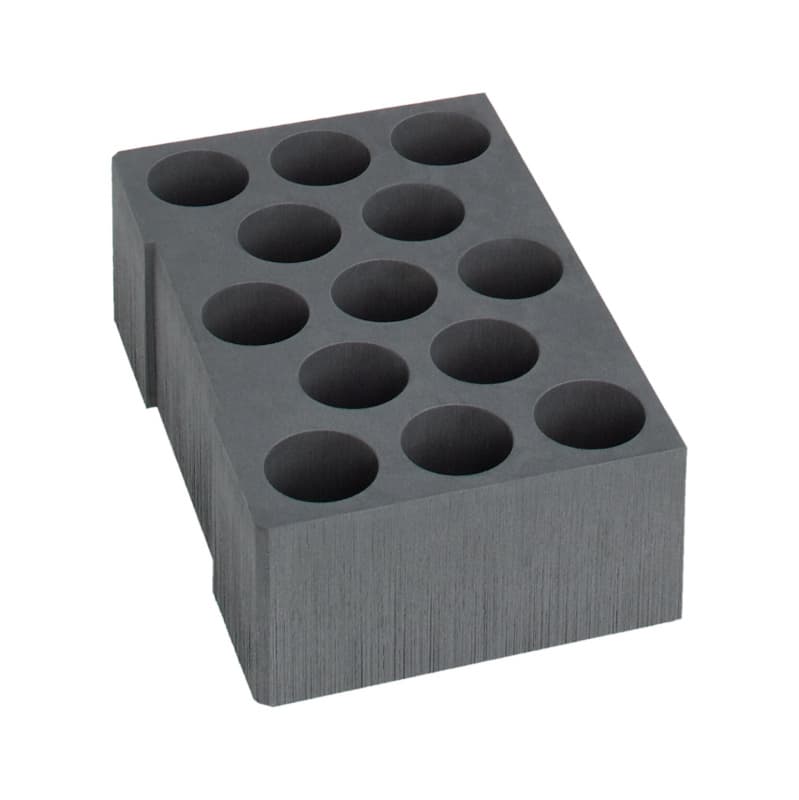 Insert for S-Chemie cartridges, 13 compartments, foam 295 x 190 x 95 mm