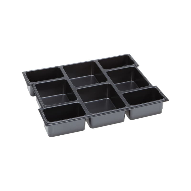 Inlay for plastic system case, 8 compartments, plastic 405 x 315 x 62 mm
