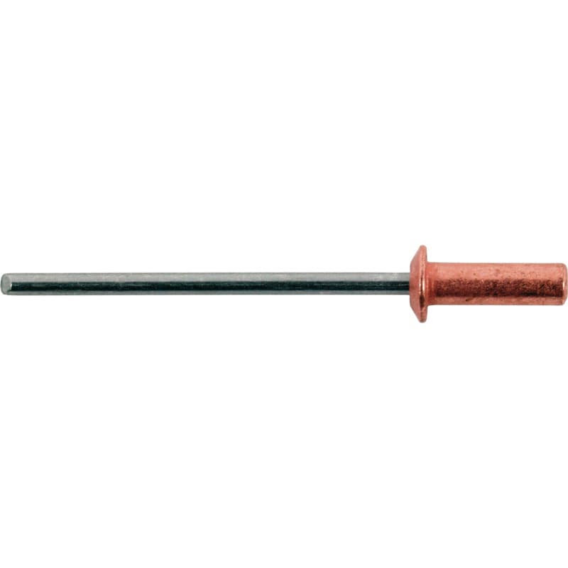 Round pan head closed-end blind rivet, copper/A2, bore Ø 3.3, 3.2 x 6.5