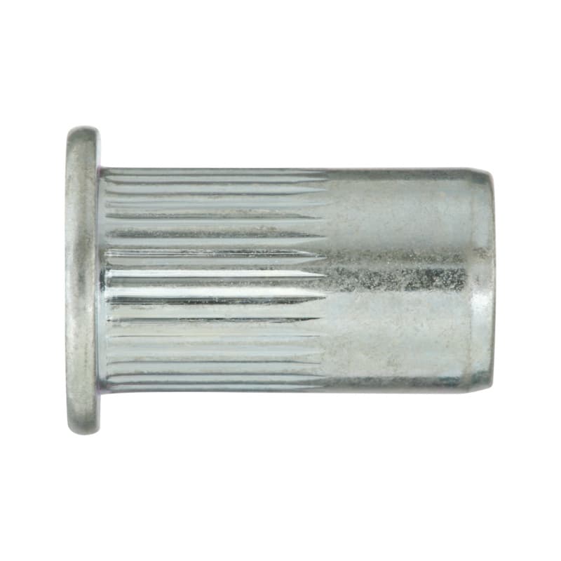Rivet nut, round pan head, zinc-pl., bore Ø 12.0, clamping range 0.5-3.0 mm, M10