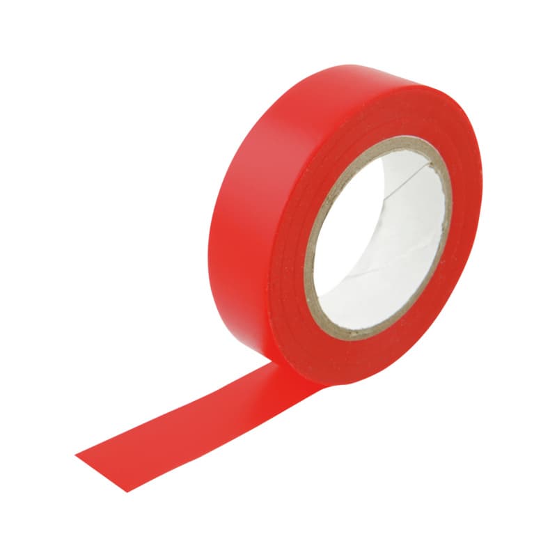 Electrical PVC insulating tape, VDE red 15 mm x 10 m