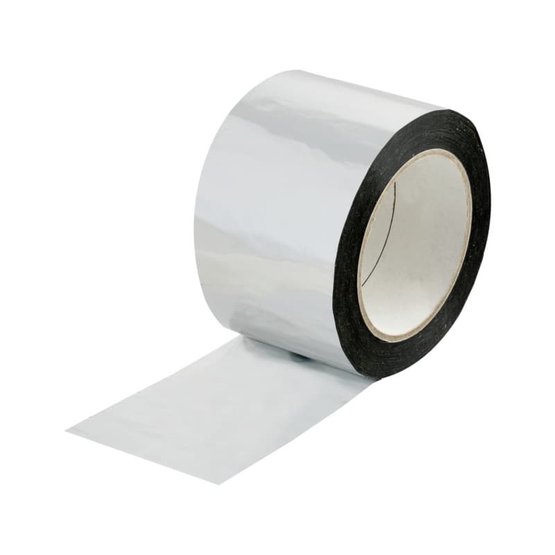 Aluminised poly-adhesive tape, aluminium 50 mm x 50 m