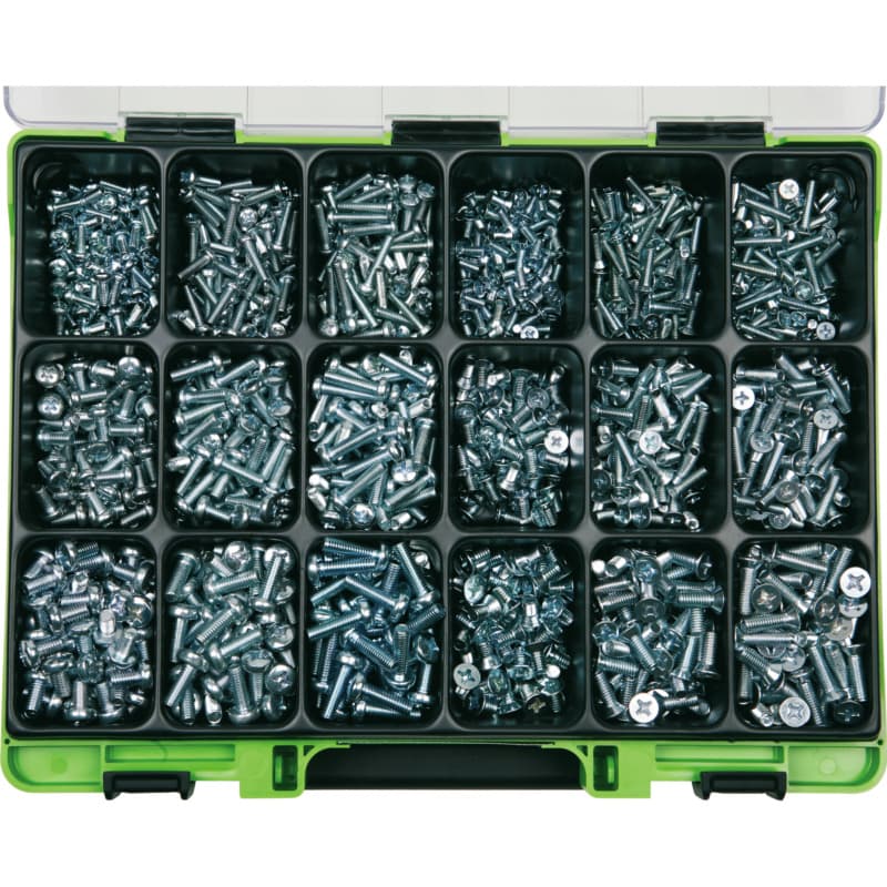 VISO threaded bolt assortment DIN 7985/965 galvanised steel, M4 - M6