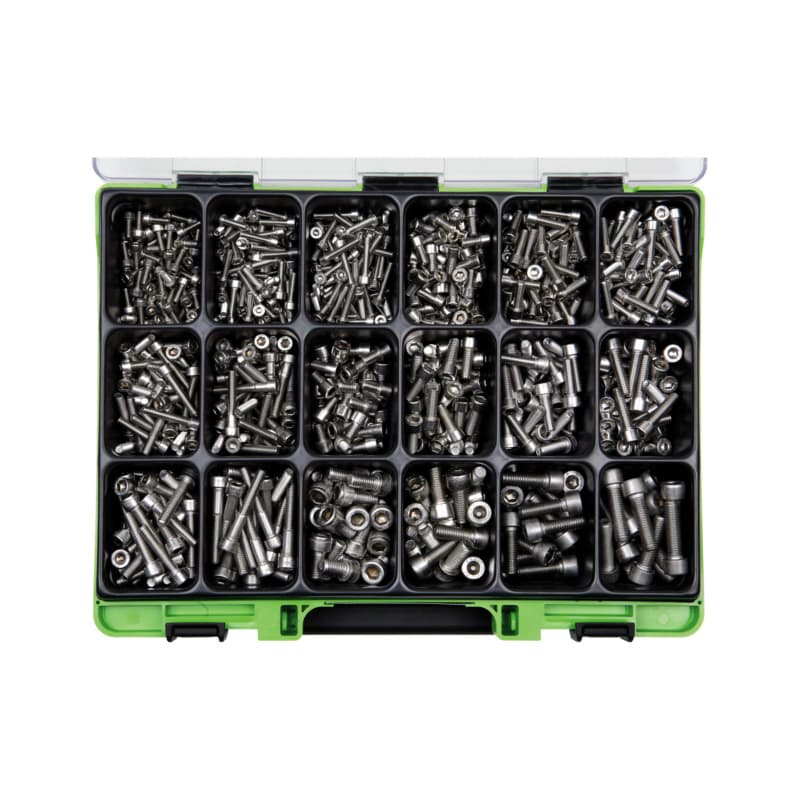 VISO cheese-head screw assortment DIN 912, A2 stainless steel, hexagon socket