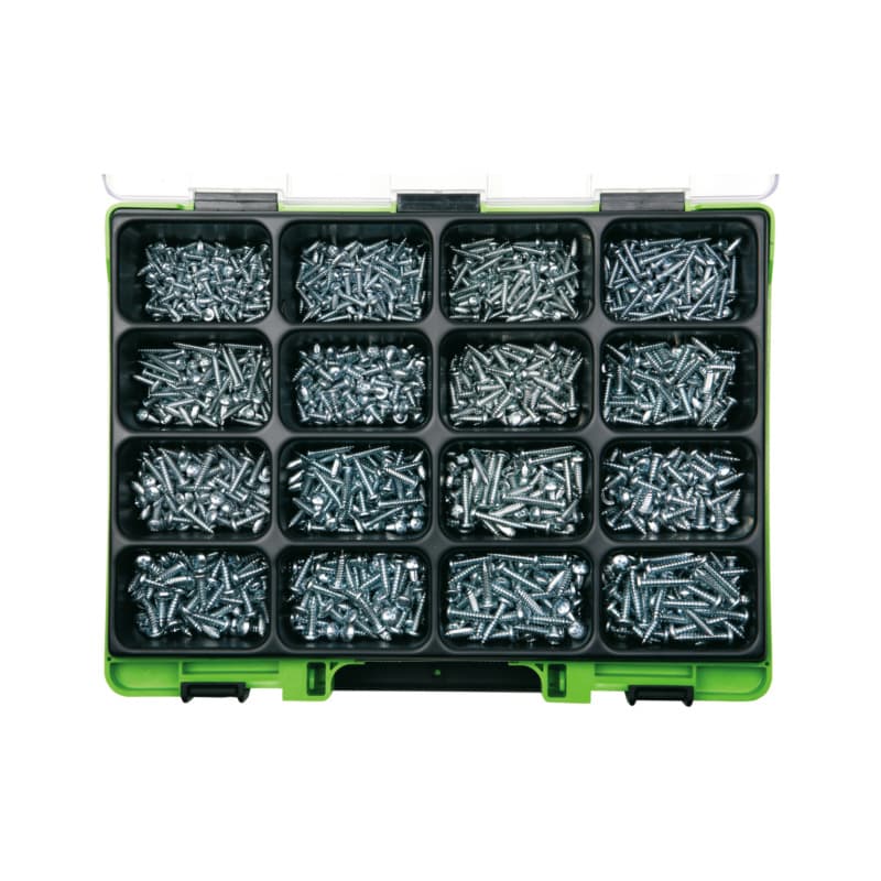 VISO tapping screw assortment DIN 7981 pan head, galvanised steel