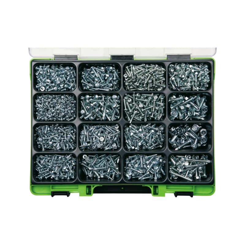 VISO self-drilling screw assortment, DIN 7504-K/N/P/L, galvanised steel