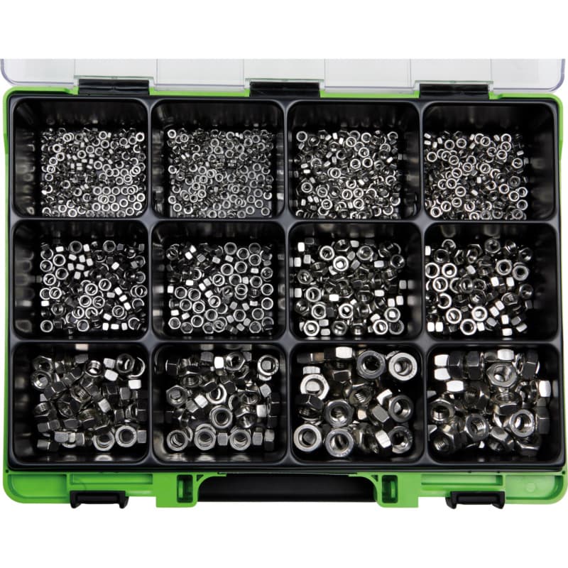 VISO hexagon nut assortment DIN 934 A2 stainless steel, M3 - M10