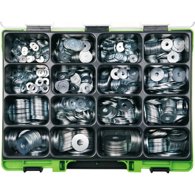 VISO wing repair washer assortment, external diameter 4.3 - 13.0 mm, galv. steel