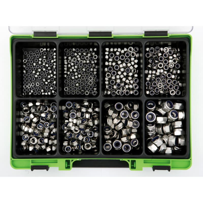 VISO lock nut assortment DIN 985 A2 stainless steel, M4 - M12