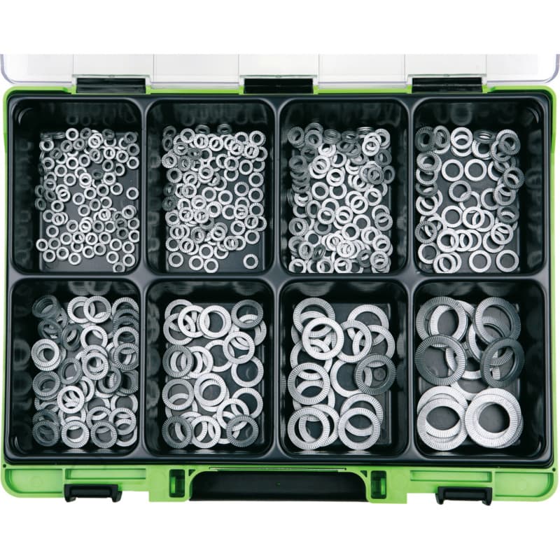 VISO Nord-Lock lock washer assortment, zinc-lamella coating