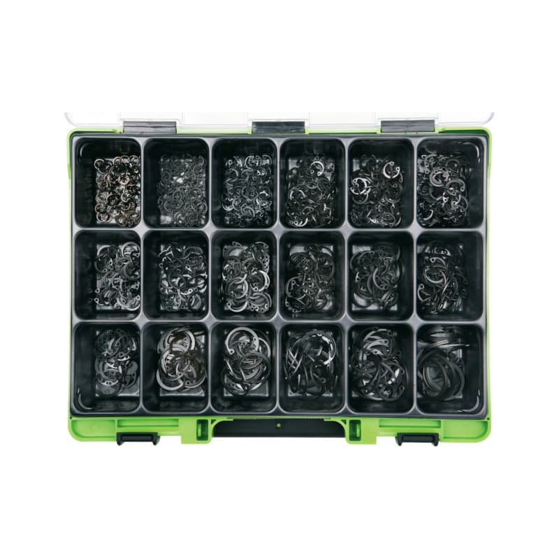 VISO circlip assortment DIN 472 phosphate-treated spring steel, oiled