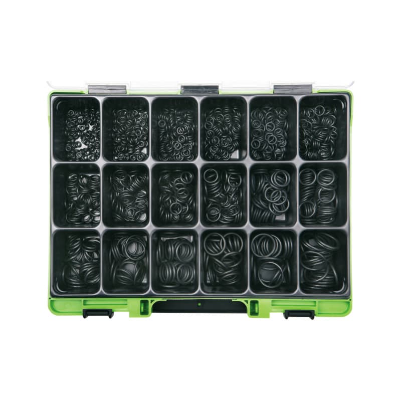 VISO O-ring assortment, metric dimensions, Perbunan, Ø 3 x 2.0 - 24 x 3.0 mm