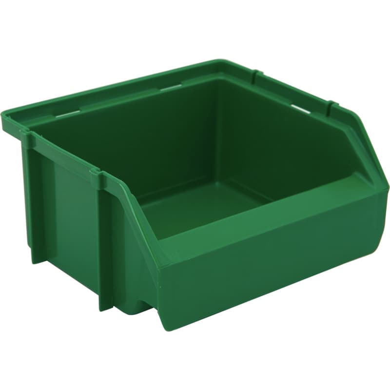 Plastic storage boxes, green, size 1