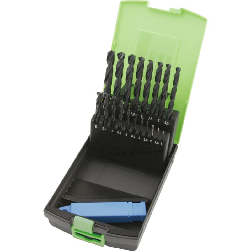 Twist drill bit set, DIN 338 HSS, 28 pcs., 1.0–10.0 mm