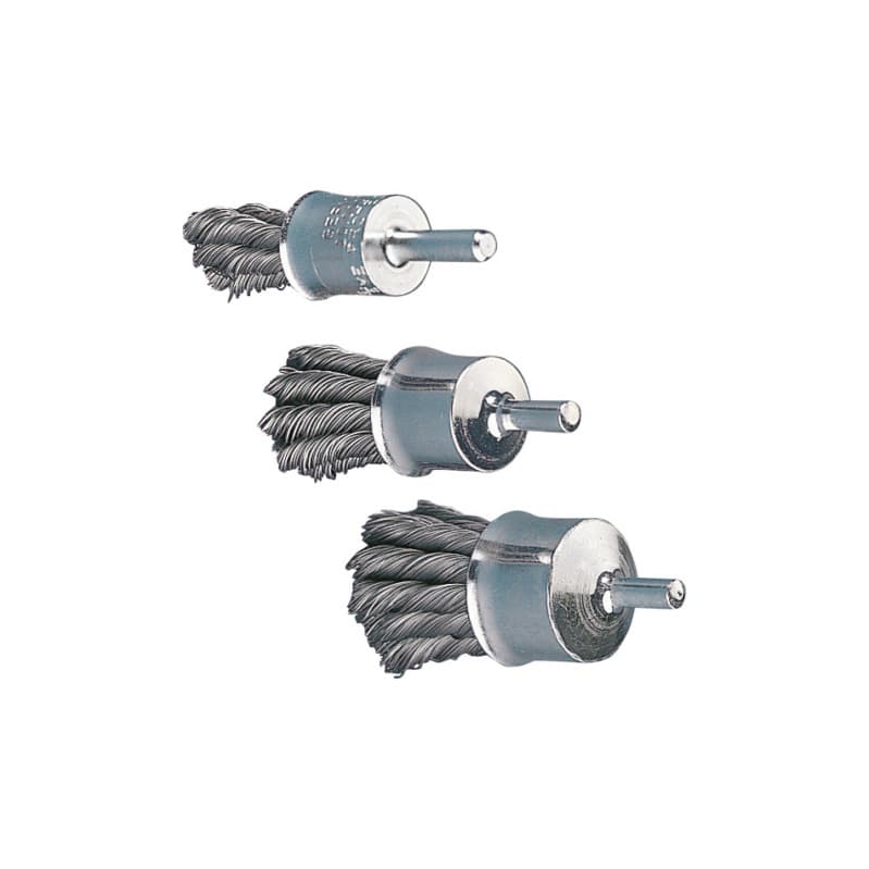 Wire end brushes, steel wire, plaited, 19 x 6 mm