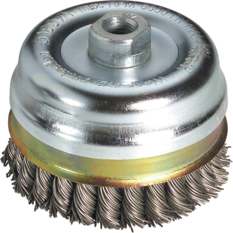 Wire cup brush, stainless steel wire, plaited, 65 mm