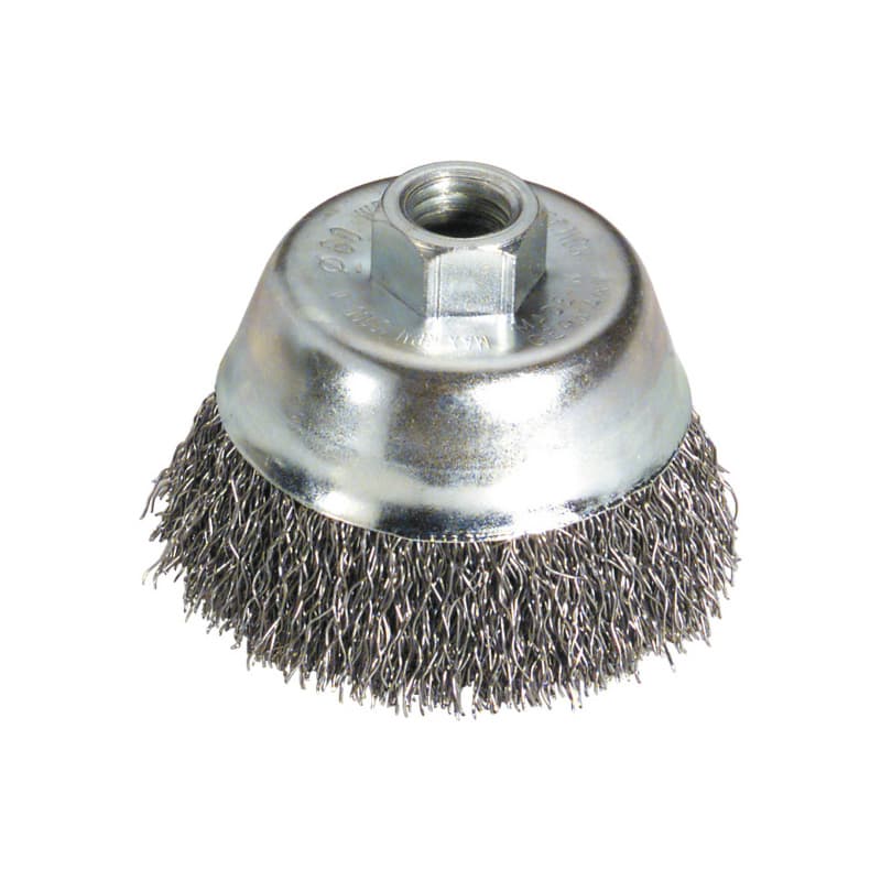 Wire cup brush, steel wire, crimped, 60 mm