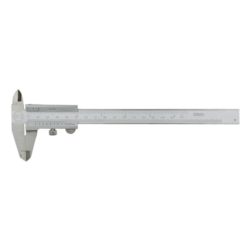 Precision callipers with locking screw, measuring range 150 mm