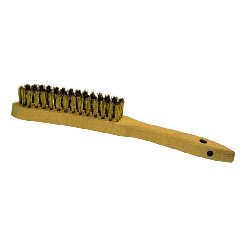Wire hand brush, brass wire, 2 rows