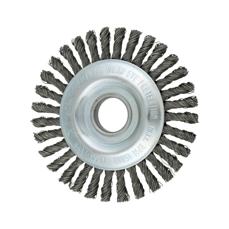 Cylinder wire brush, plaited, steel wire, 0.5 mm, for angle grinder, 115 x 6 mm