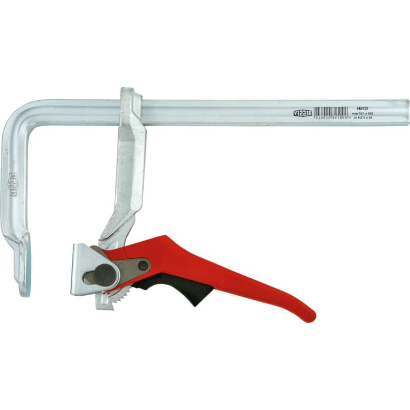 All-steel lever clamp, throat depth 100 mm, clamping width 200 mm