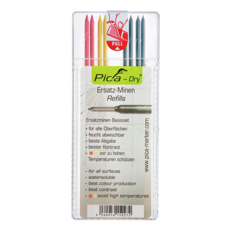 Pica Dry spare leads, yellow/red/graphite