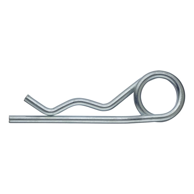 Double spring cotter pin, galvanised, 2 mm