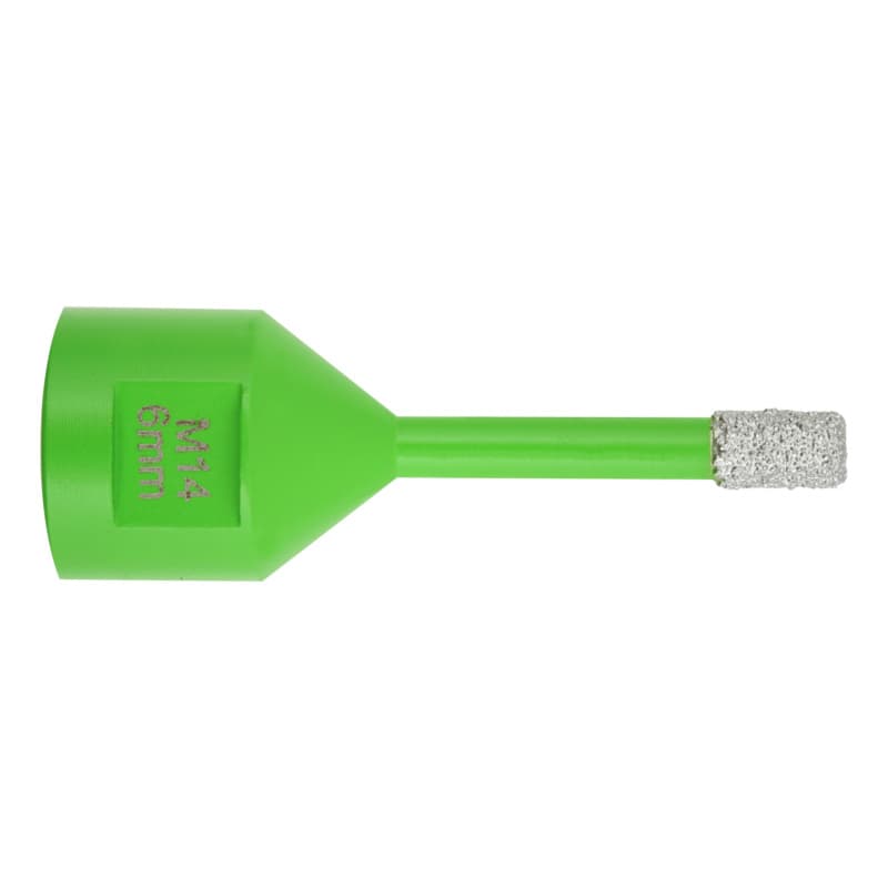diadrill diamond drill bit, cer., dry, usable len. 15 mm, total len. 35 mm 6 mm