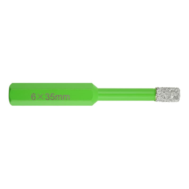 diadrill diamond drill bit, ceramic, dry, usable length 15 mm, 6 mm