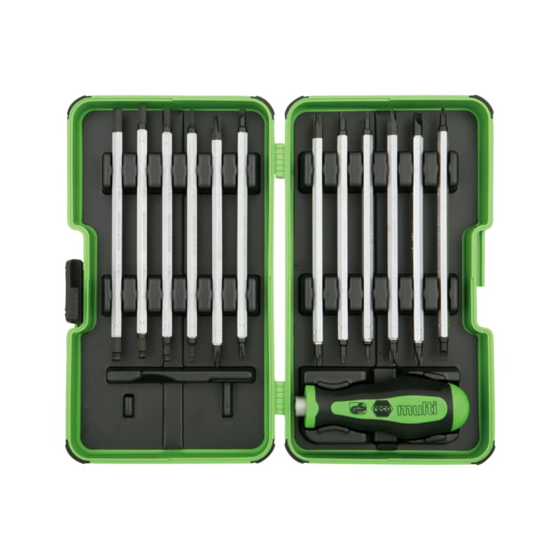 Multi-cassette, screwdriver set, 13 pcs., in plastic cassette