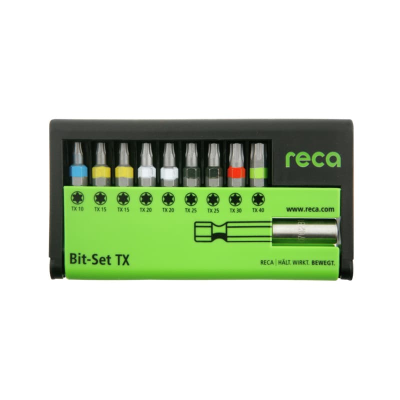 RECA bit set TX 10 pcs., with bit holder 1/4", E 6.3 TX