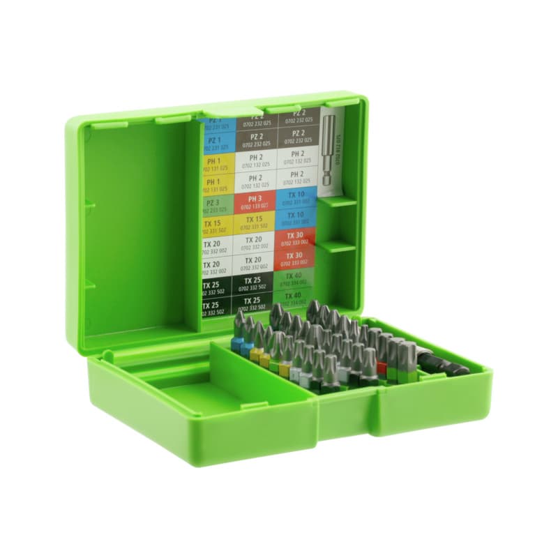 MAXI bit set 31 pcs with bit holder 1/4 inch E 6.3 PH/PZ/TX