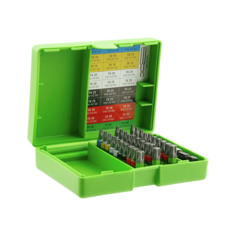 RECA bit set TX 31 pcs., with bit holder 1/4", E 6.3 TX