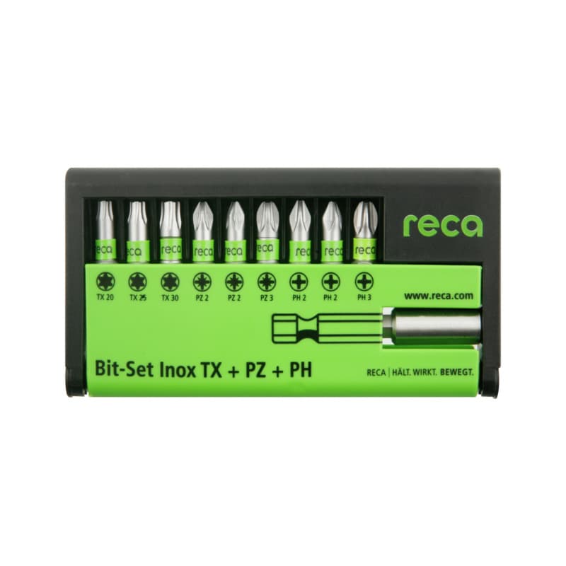 RECA bit set Inox TX+PZ+PH, 10 pcs., TX / PZ / PH