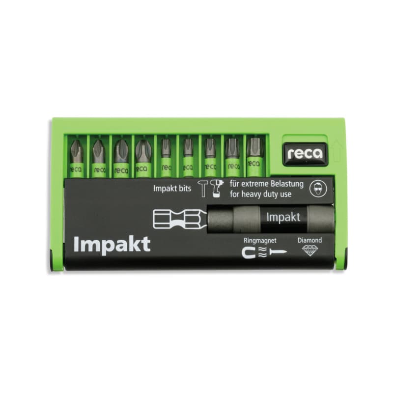 Midi impact bit assortment 1/4" 10 pcs., with bit holder 1/4", E 6.3 PZ / TX
