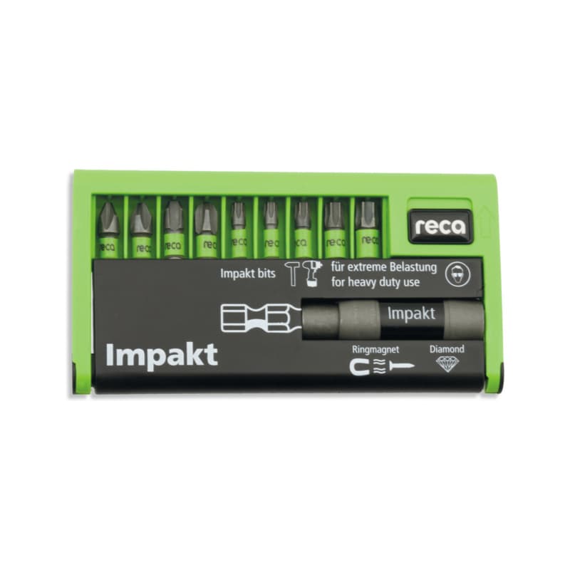 Midi impact bit assortment 1/4" 10 pcs., with bit holder 1/4", E 6.3 PH / TX
