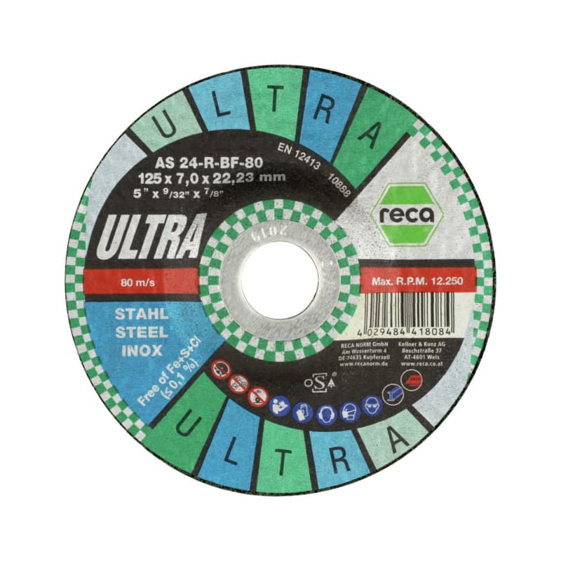 ultra rough grinding disc for steel and stainless steel, 125 x 7 x 22.23