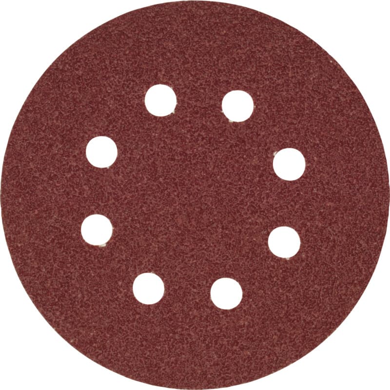 Hook and loop grinding discs, 8-hole, grain: 120, 125 mm