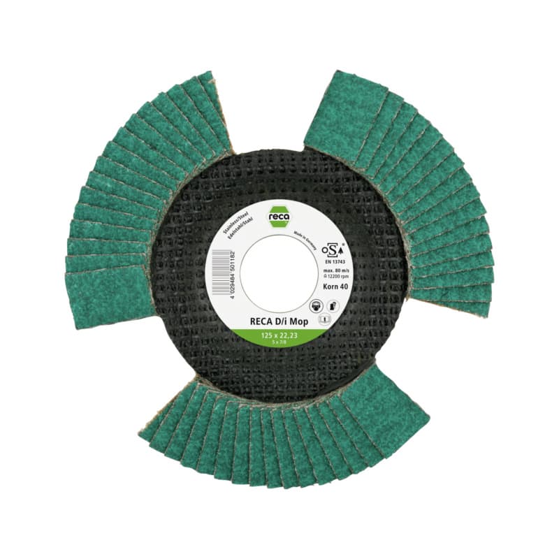 D/i-Mop flap wheel discs, grain 40, 125 mm