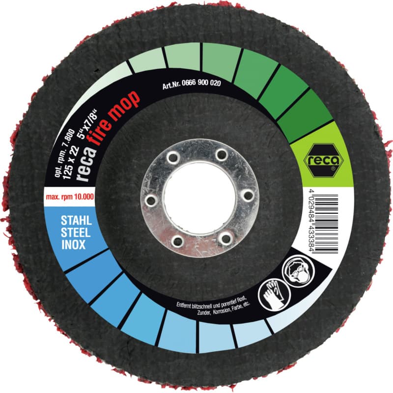 fire-mop flap wheel discs, cleaning disc, 125 mm