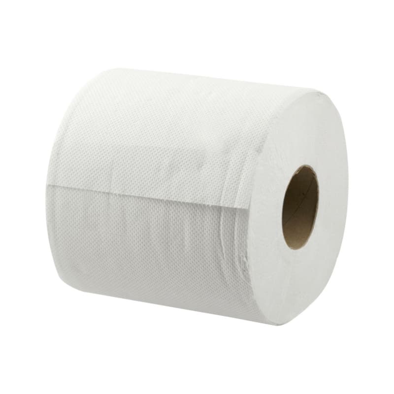 Cleaning paper roll, 500 sheets, 150 metres, two-ply, glued, white, 17.8 x 30 cm