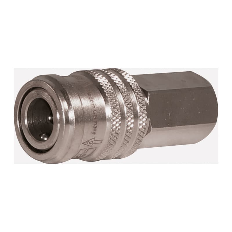 Comp. air safety coup. nickel-plated brass, w. f. thr., nominal width 7.8 1/2"