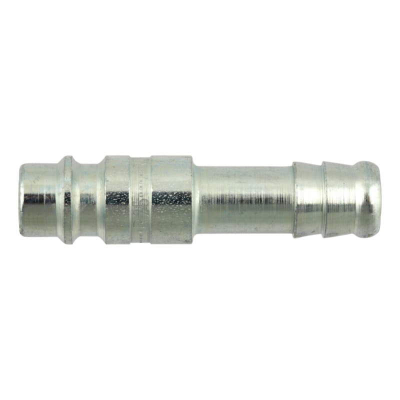 Compressed air threaded plug nipple with hose connection, steel 6 mm