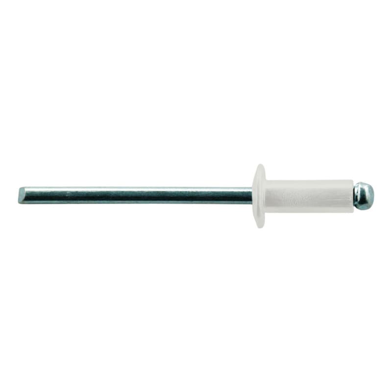 Round pan head blind rivet alu/steel, grey white RAL 9002, bore Ø 4.1 4.0 x 8.0