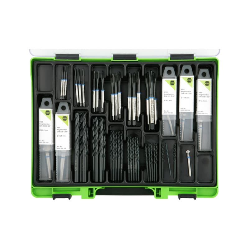VISO MGB/countersink/twist drill assortment DIN 371 B/DIN 338, blue ring