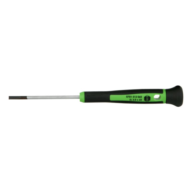RECA precision screwdriver, slotted SL, 2-component handle, SL 3.0 x 60 mm